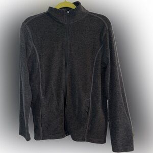 Lands' End Women’s Dark Gray Full-Zip Sweater